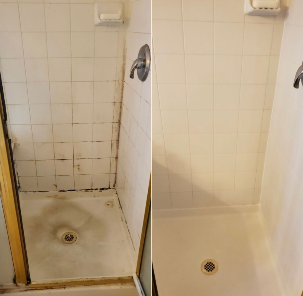 shower cleaning and caulking