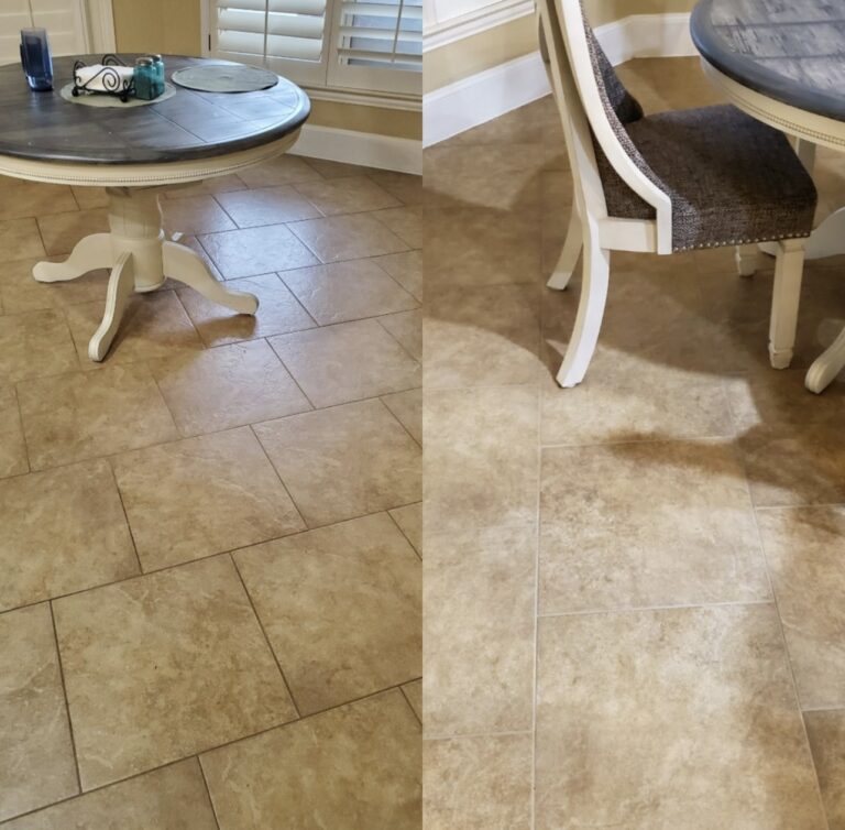 before and after tile cleaning