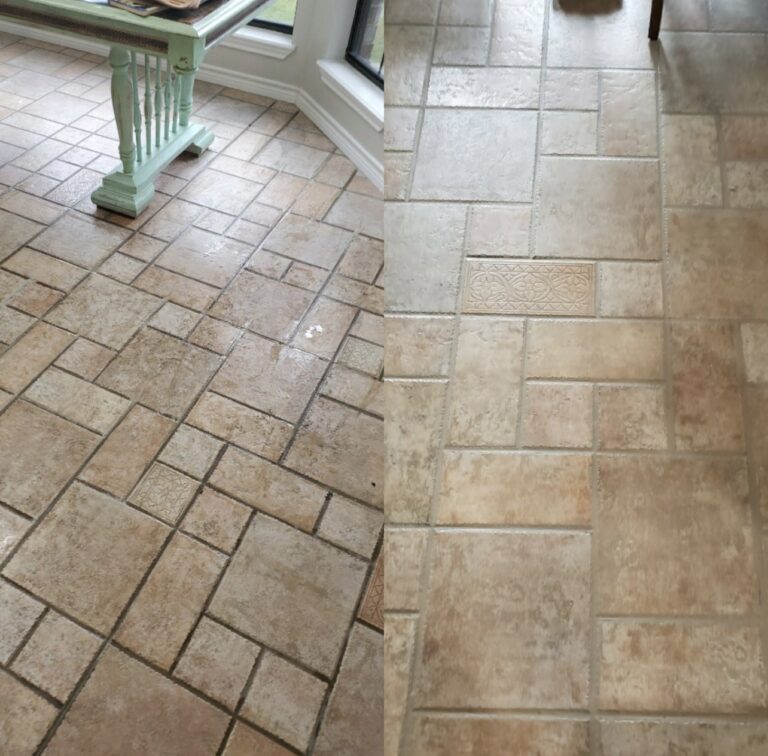 before and after grout coloring