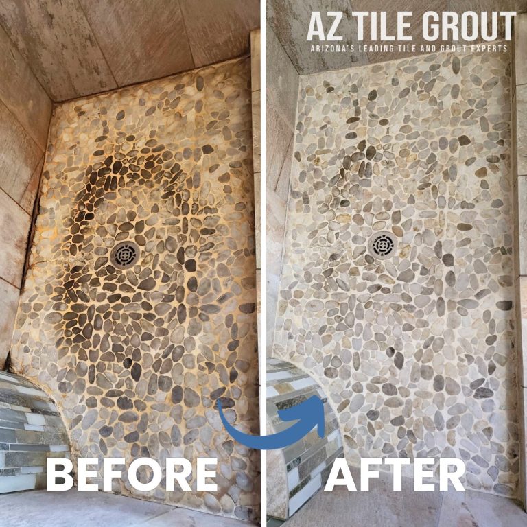 Stone Shower Floor Restoration Before & After